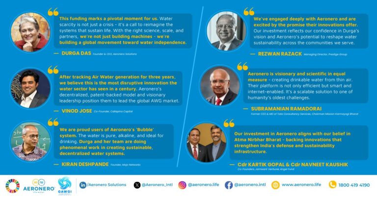 Aeronero Raises $1.5 Million to Scale Air Water Generation funded by Investors