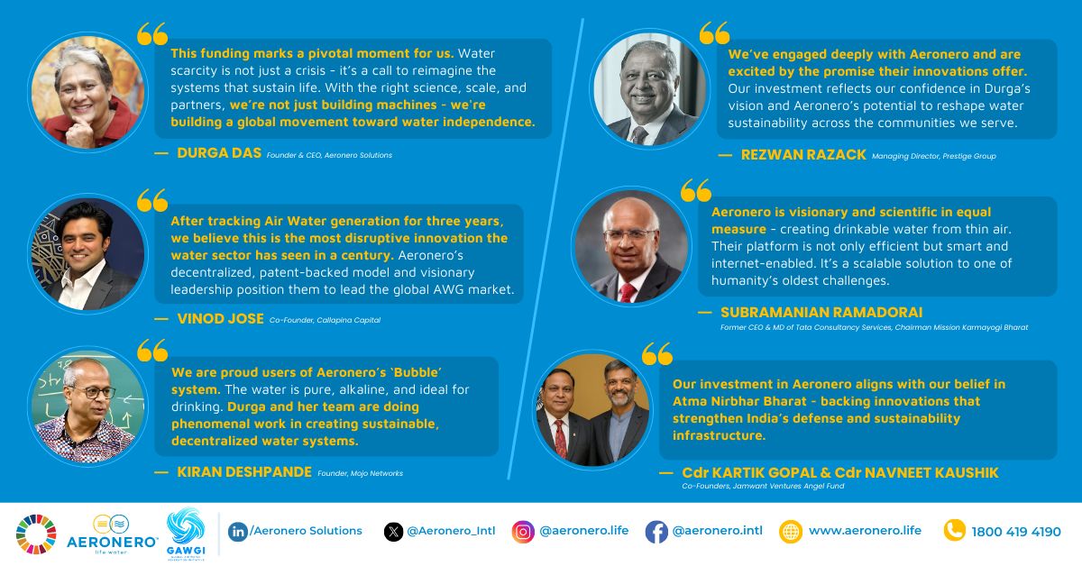 Aeronero Raises $1.5 Million to Scale Air Water Generation funded by Investors